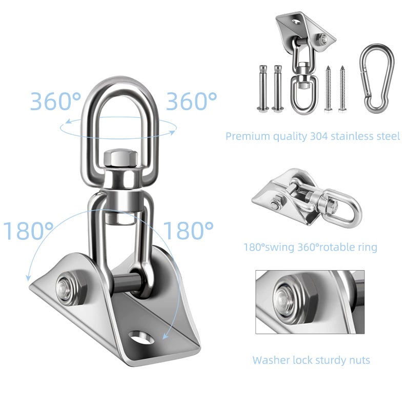 HOMPER Hammock Hanging Kit  1000 lb Capacity Heavy Duty 360 Rotate Swing Hooks for Chair  Yoga  Outdoor Patio Porch - Image 2